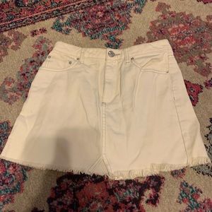 BDG denim skirt cream colored